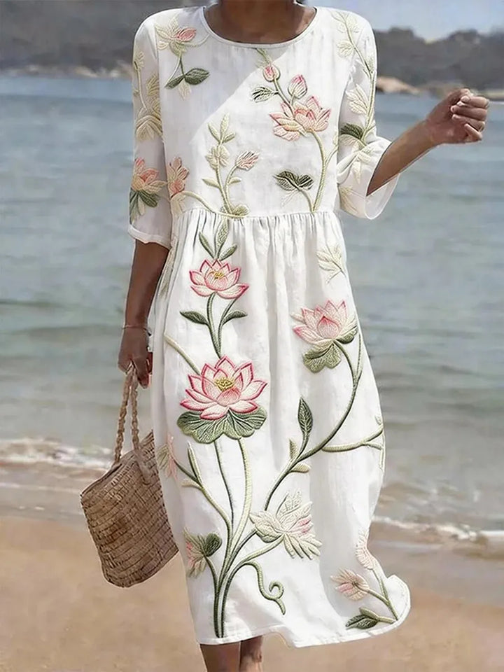 Robe décontractée pour femme avec imprimé floral