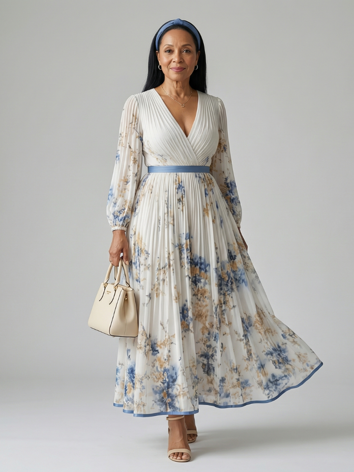 Rielle | Robe Midi Drapée Plissée