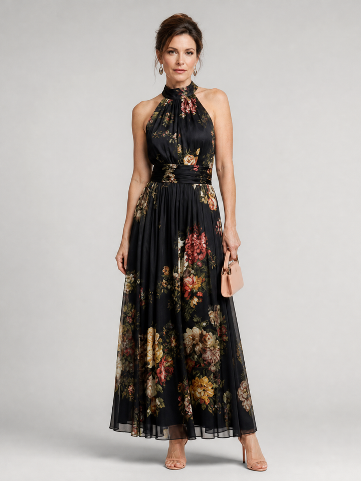 Sior™ Robe mi-longue fleurie à encolure licou