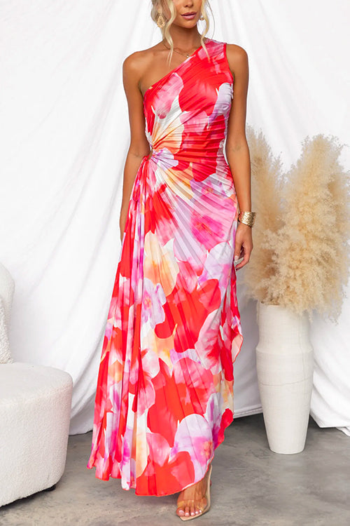 Victoria | Robe Maxi Plissée à Une Épaule