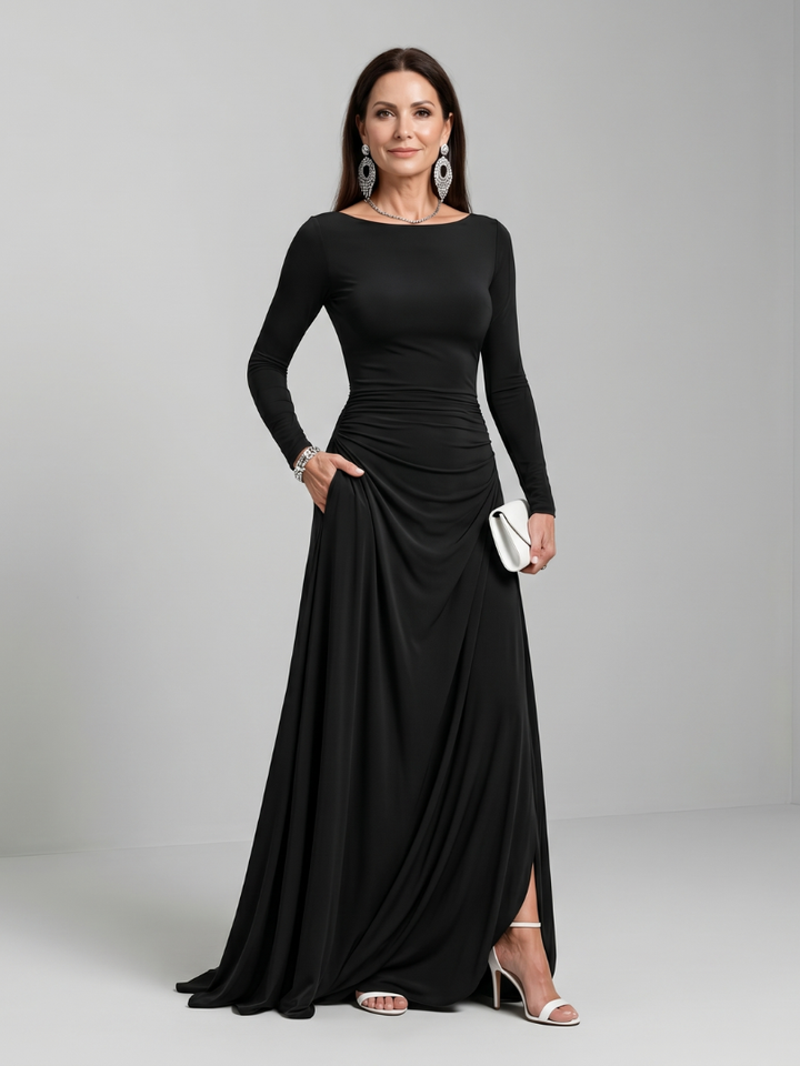 Celestine | Robe Maxi Fluide Col Bateau