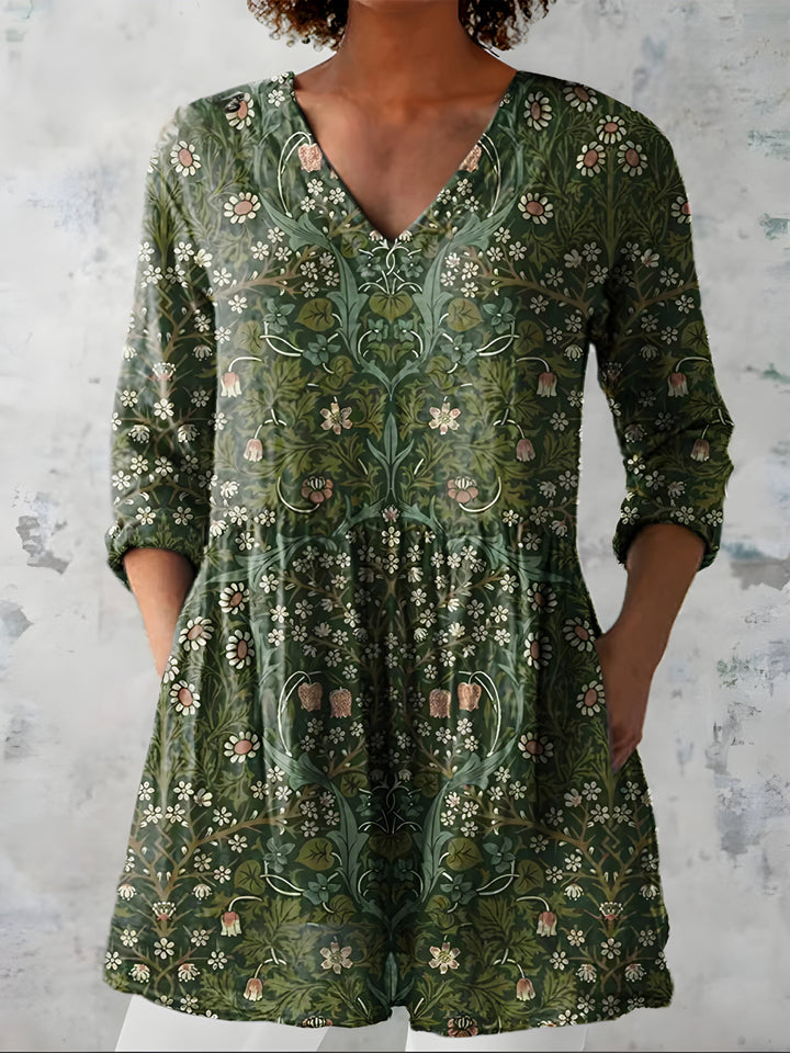 Cecelia | Blouse Longue avec Col en V