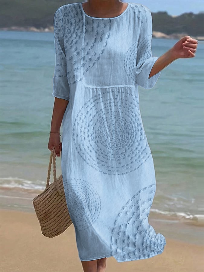 Robe décontractée brodée pour femme