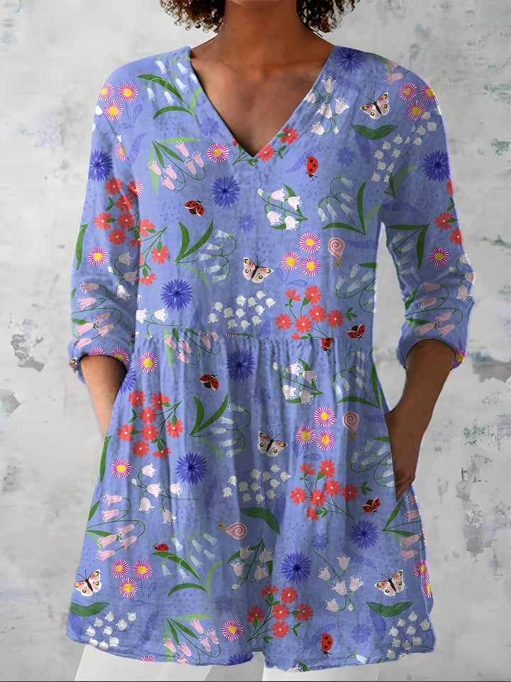 Josie | Longue Blouse avec Décolleté en V