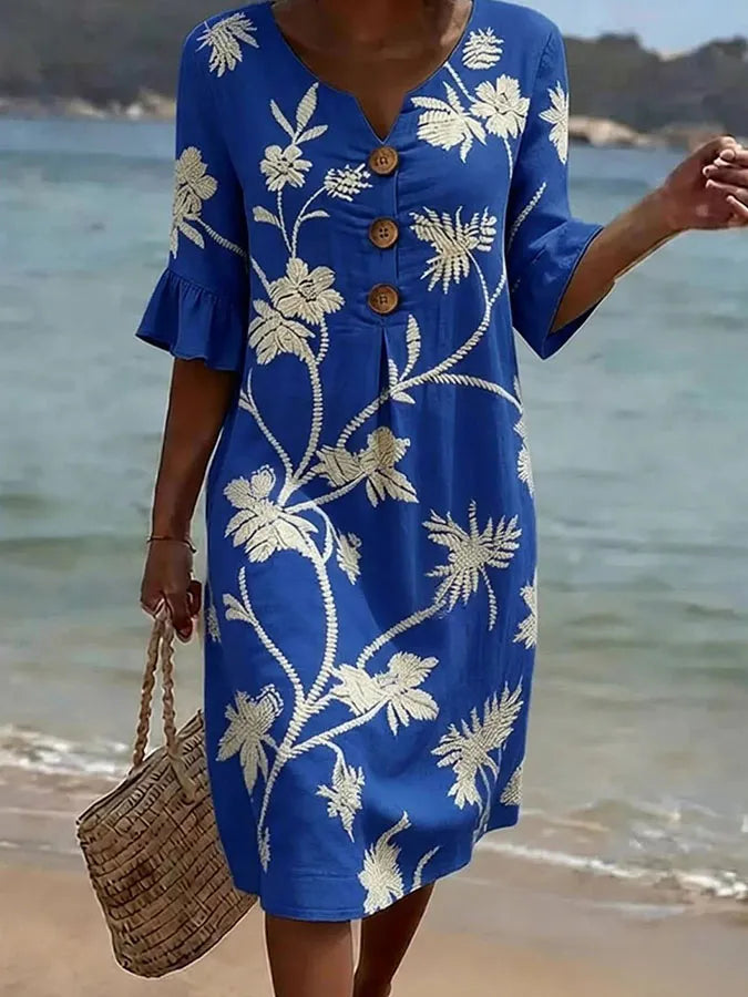 Robe décontractée pour femme avec imprimé floral