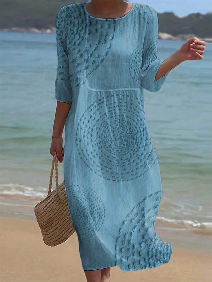 Robe décontractée brodée pour femme