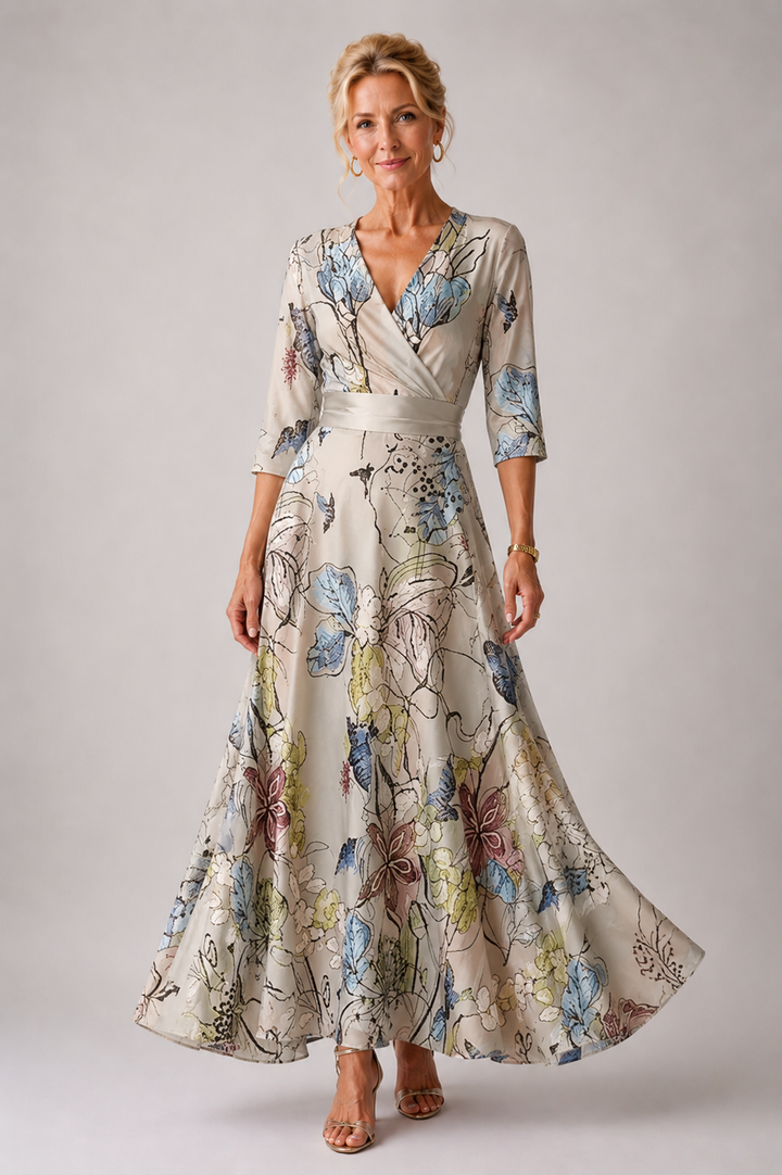 Mélodie | Robe Maxi à Imprimé Floral Élégant