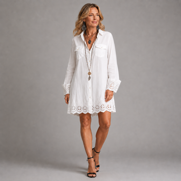 Alessia™ | Robe Mini Chemise Blanche