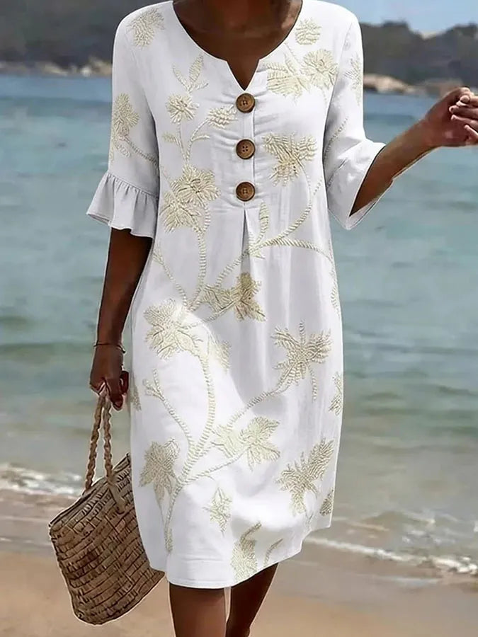 Robe décontractée pour femme avec imprimé floral