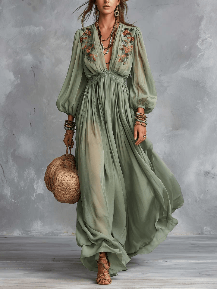 Élodine™ | Robe longue bohème à imprimé floral - North & Co. Canada