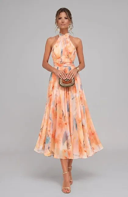 Lirenne™ | Robe à col licou à imprimé aquarelle – North & Co. Canada
