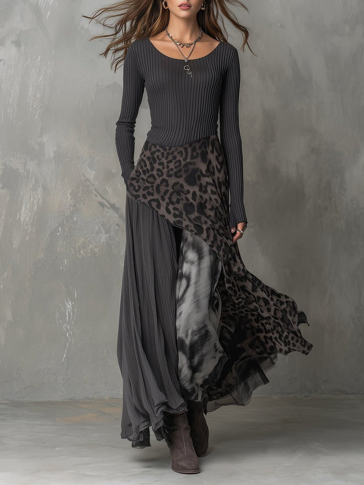 Martina | Robe longue de style bohème à imprimé léopard • S1 - North & Co. Canada