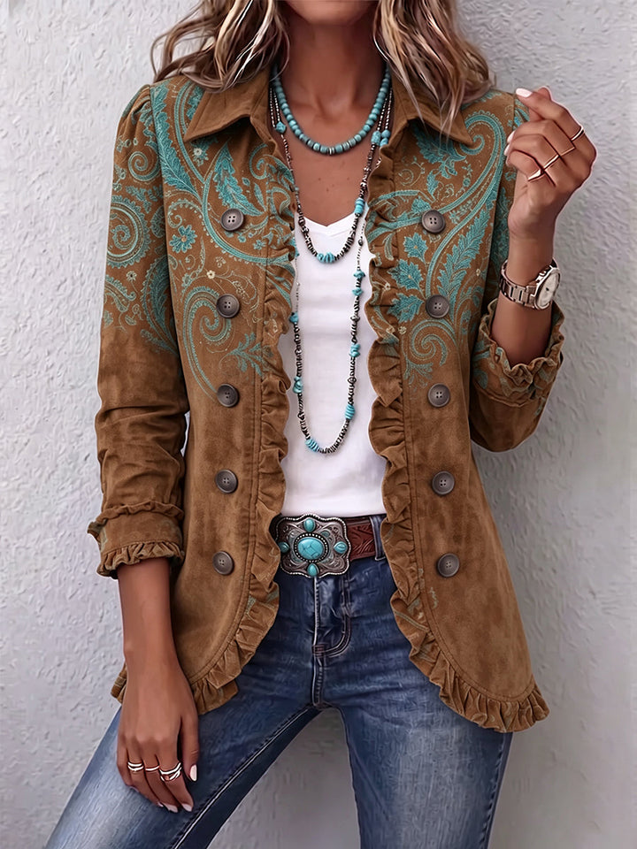 Goldenridge™ | Veste à volants imprimée Paisley