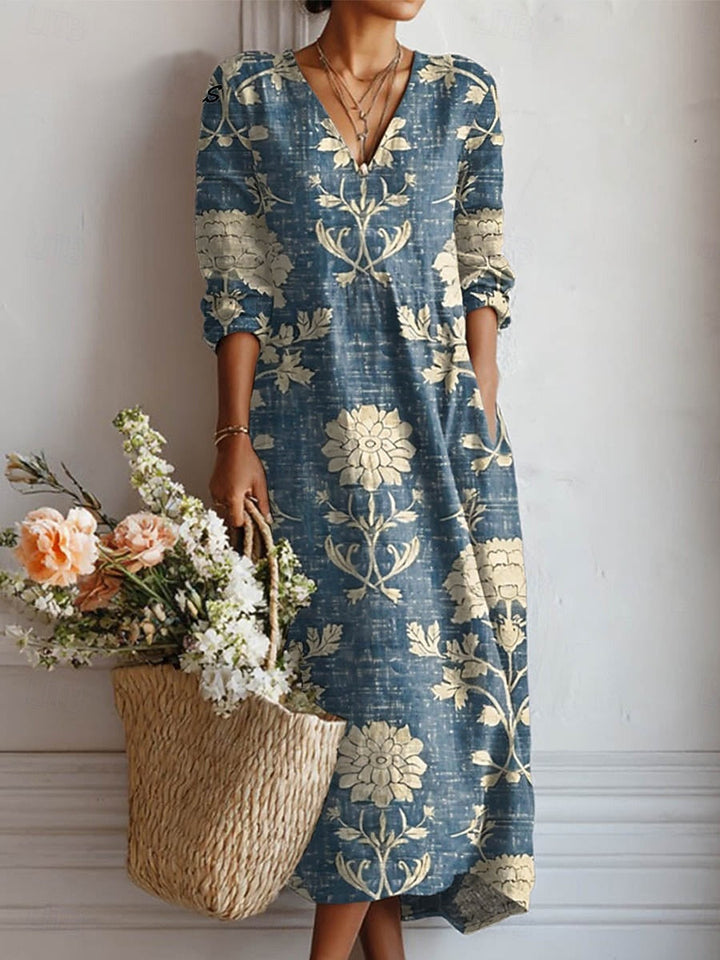 Isabel | Robe longue à motifs de branches fleuries
