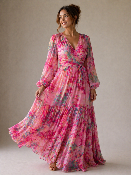 Elspeth | Robe portefeuille florale fluide
