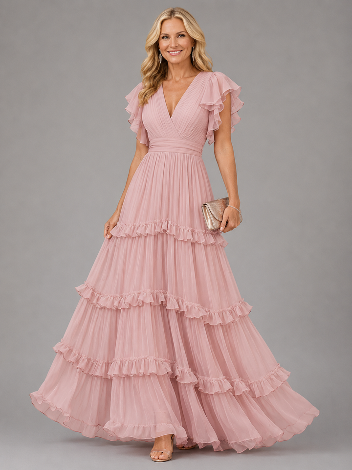 Zoe | Robe Maxi de Mariage Élegante Rose Clair