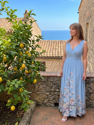 Danielle | Robe Midi Sans Manches à Ourlet Floral