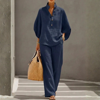 Maribel™ - Ensemble en lin d’été décontracté évasé