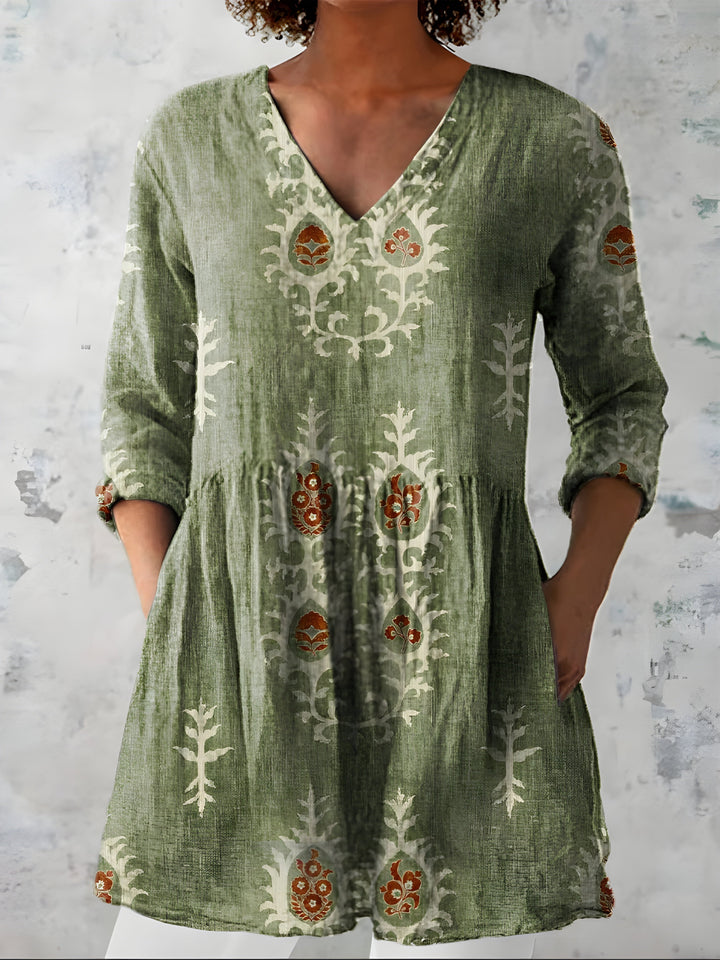 Everly | Blouse Longue avec Décolleté en V