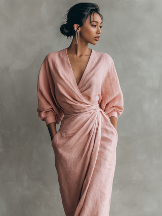 BETTY™ - ROBE LONGUE EN LIN ÉLÉGANTE À ENCOLURE EN V
