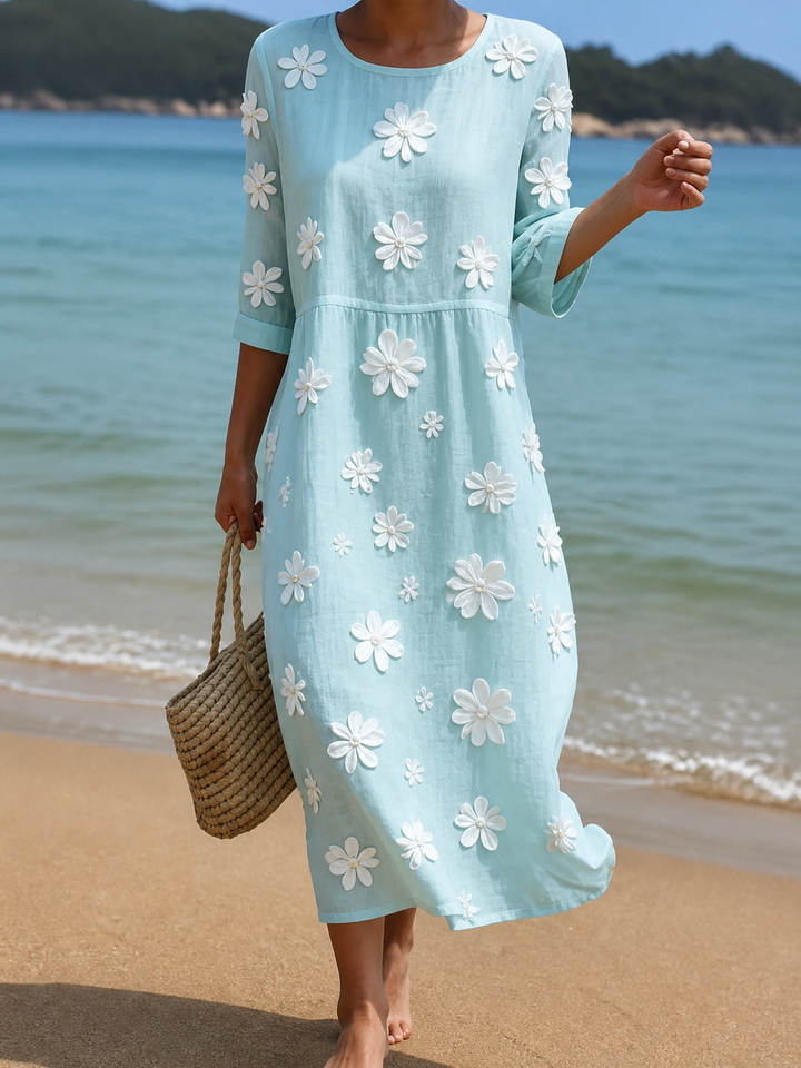 Robe décontractée pour femme avec imprimé floral