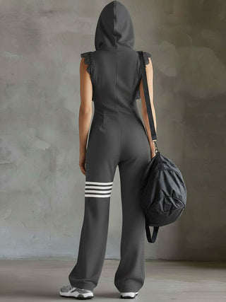 Giada - Combinaison sport rétro à capuchon et rayures