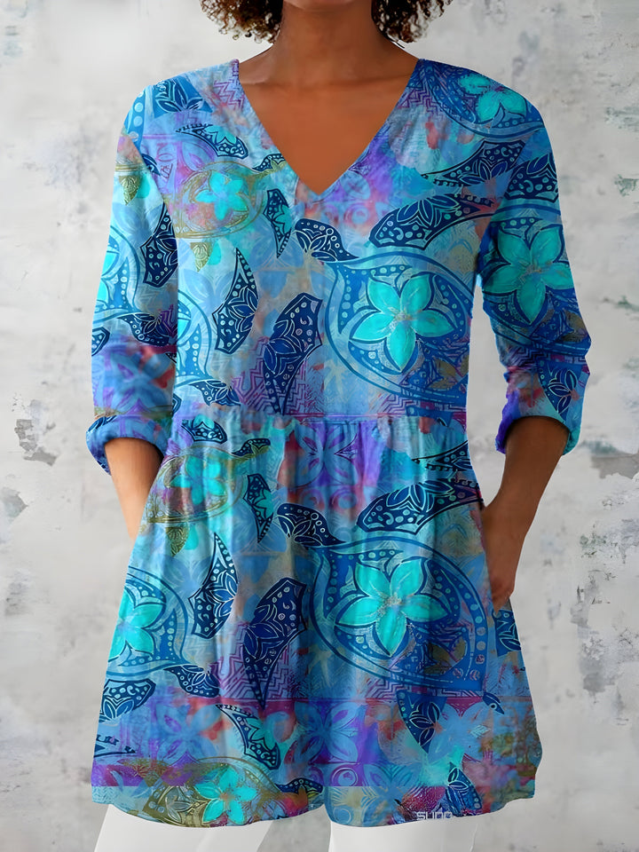 Avril | Blouse Longue avec Décolleté en V