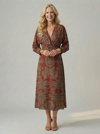 Maureen | Robe Midi à Devant Torsadé