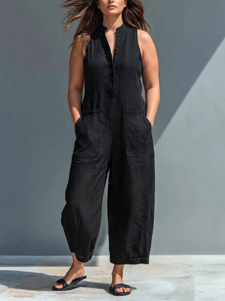 RUTH™ - COMBINAISON ÉLÉGANTE BOUTONNÉE À JAMBE LARGE