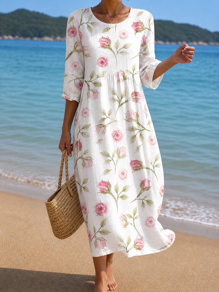 Robe décontractée pour femme avec imprimé floral