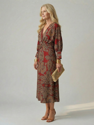 Maureen | Robe Midi à Devant Torsadé
