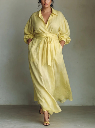 ANISHA™ - ROBE-CHEMISE LONGUE D'ÉTÉ EN LIN