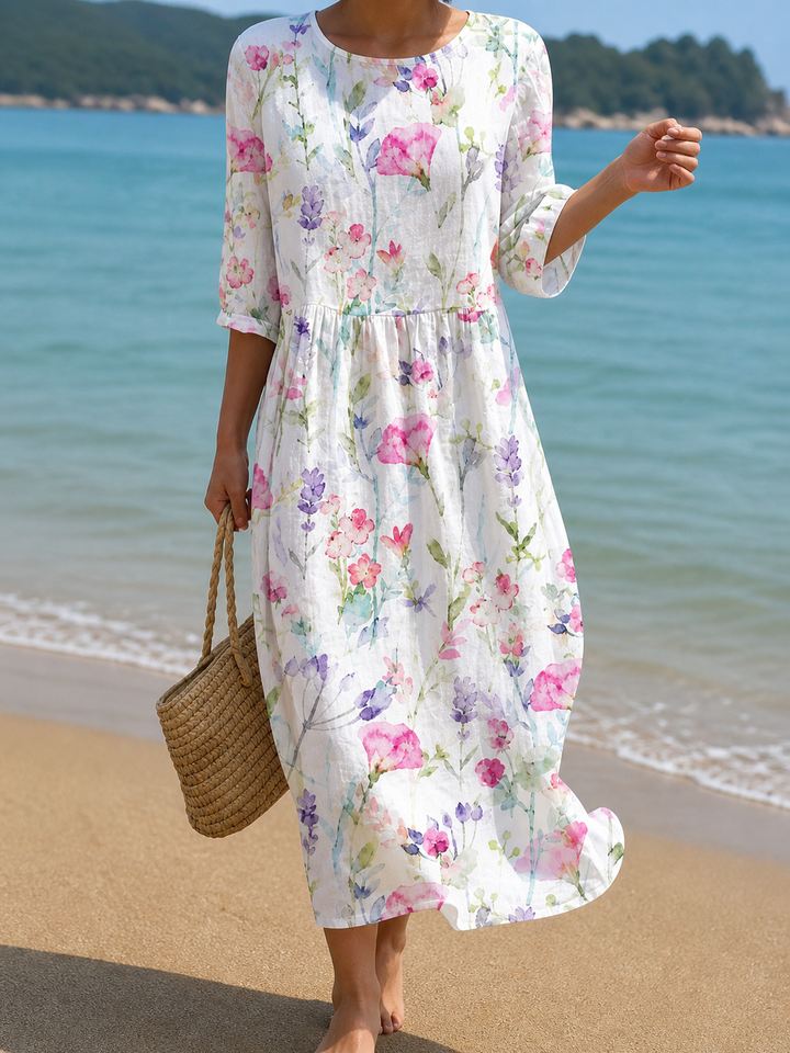 Robe décontractée pour femme avec imprimé floral
