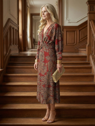 Maureen | Robe Midi à Devant Torsadé