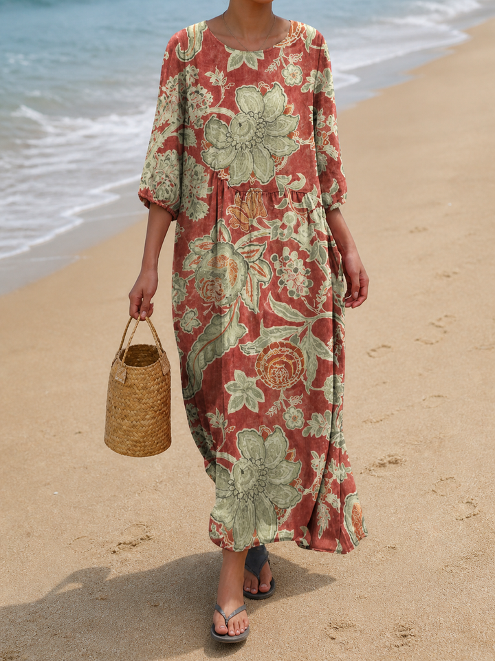 Robe décontractée pour femme avec imprimé floral