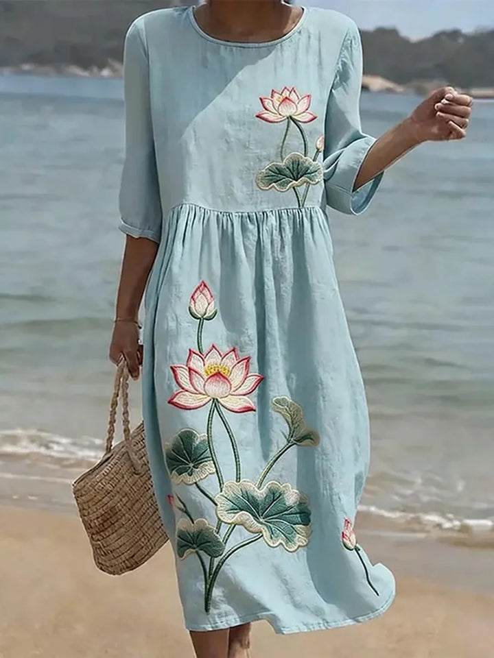 Robe décontractée pour femme avec imprimé floral