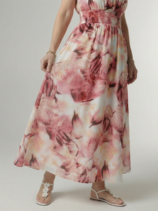 Robe mi-longue Sylin™ à col licou et fronces