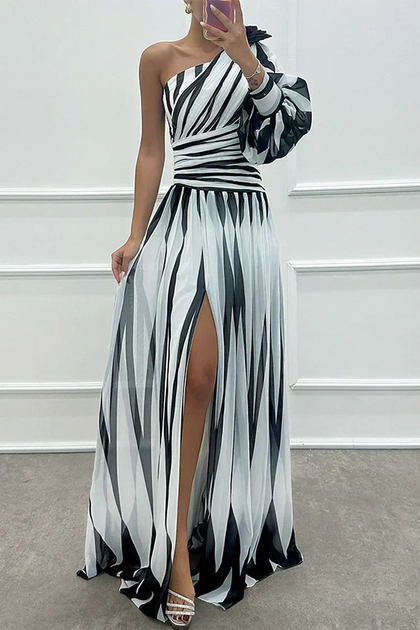 Amelie | Robe Maxi Fluide à Épaule Unique