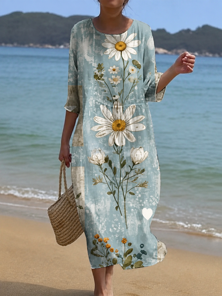 Robe décontractée pour femme avec imprimé floral