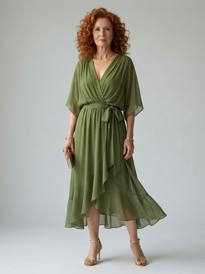 Mireille | Robe Midi Doucement Drapée