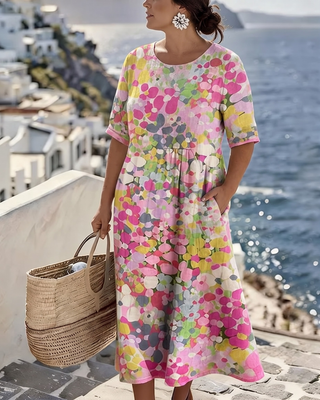 ELENA™ - ROBE MI-LONGUE D’ÉTÉ FLEURIE ÉLÉGANTE