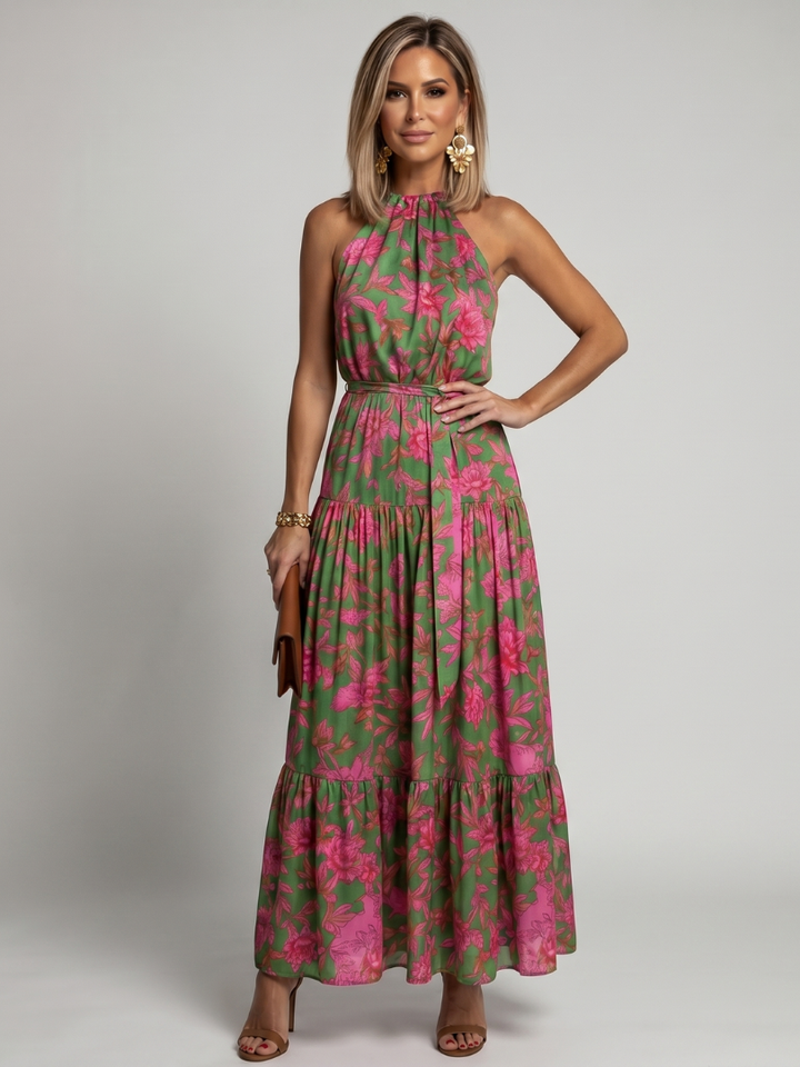 Rowen™ Robe mi-longue drapée à col dos-nu