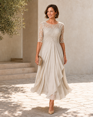 Rose – La Robe Midi en Dentelle Flatteuse