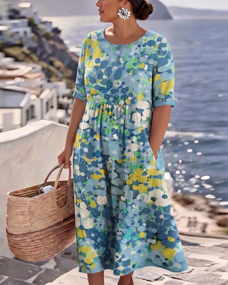 ELENA™ - ROBE MI-LONGUE D’ÉTÉ FLEURIE ÉLÉGANTE