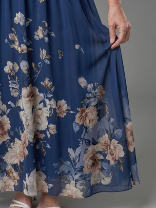 Danielle | Robe Midi Sans Manches à Ourlet Floral