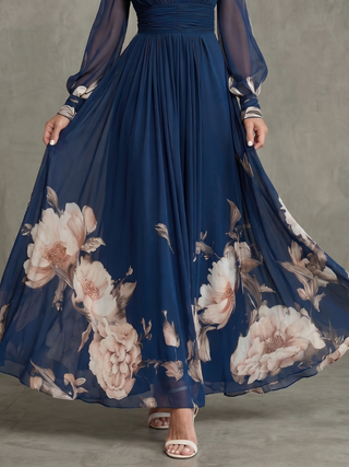 Delilah | Robe Maxi à Ourlet Fleuri Plissé