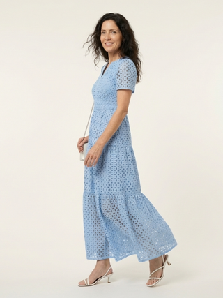Brielle | Robe midi à manches courtes et décolleté en V