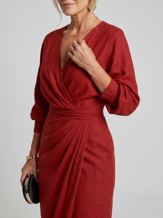 Cecilia | Robe Midi Drapée