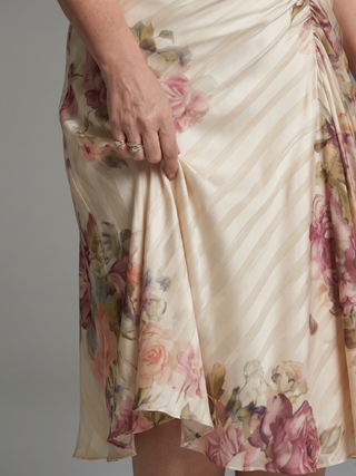 Helene | Robe Midi Croisée à Manches Volantes