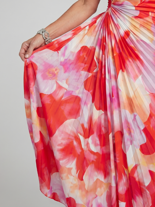 Taya™ Robe mi-longue à une épaule et corsage plissé